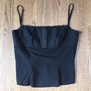 Bebe black vintage 90s lace corset-look top